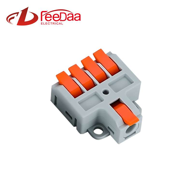 1-in 4-out Push-in Wire Connector 32A 450V | Quick Lever Terminal Block