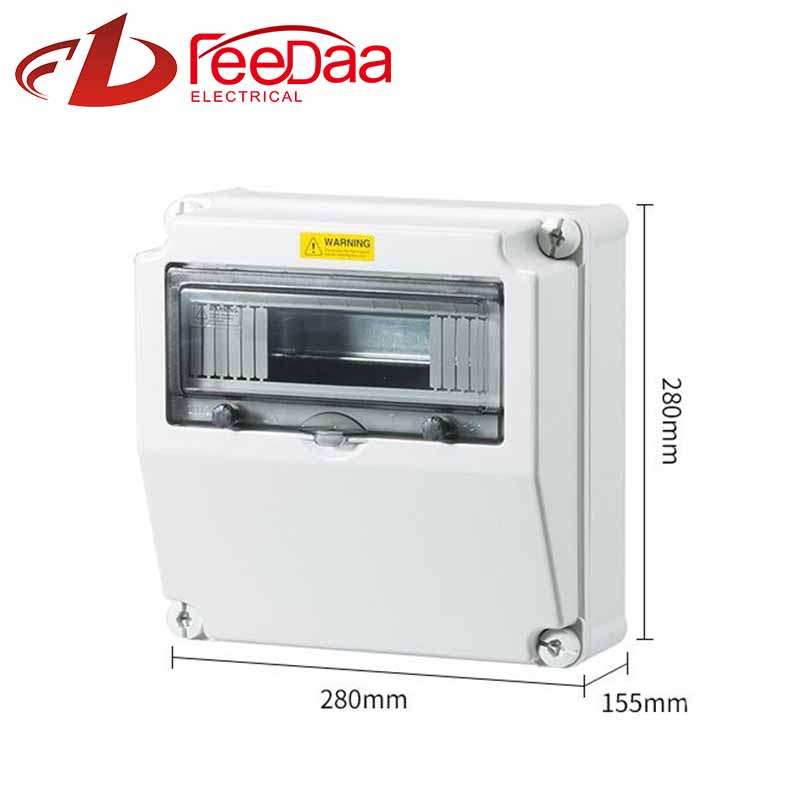 12-position plastic industrial portable socket box 280*280*155mm