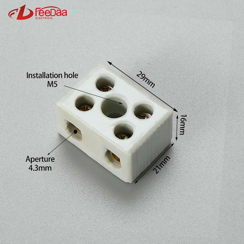 2 in 2 out 15A gray Excellent Insulating High Temperature Resistance Electrical Porcelain Connector Ceramic Terminal Blocks for High-voltage Cabinet