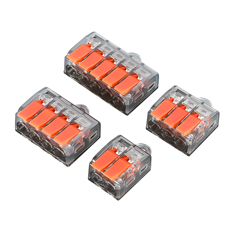 PCT-512/515 Series Compact Quick-Connect LED Strip Connector with Red Copper Contacts