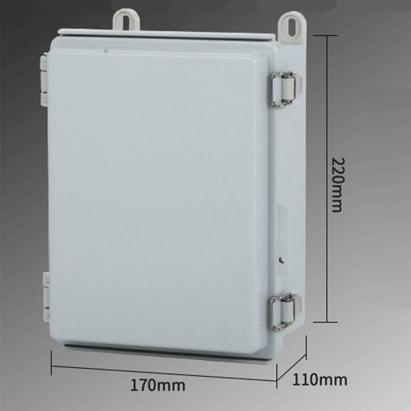 220*170*110mm gray IP66 Distribution Terminal Box Customized ABS Plastic PC Wall Mounted Industrial Plug Socket Waterproof Outdoor Protection