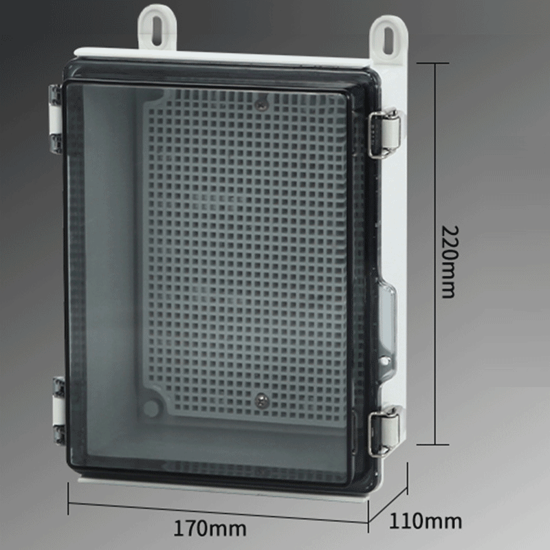 220*170*110mm Transparent IP66 Distribution Terminal Box Customized ABS Plastic PC Wall Mounted Industrial Plug Socket Waterproof Outdoor Protection