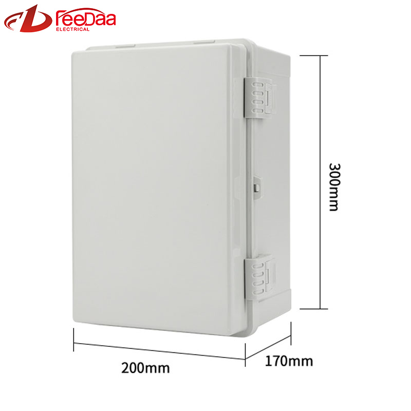 300*200*170 Grey snap-on box IP66 Distribution Terminal Box Customized ABS Plastic PC Wall Mounted Industrial Plug Socket Waterproof Outdoor Protection