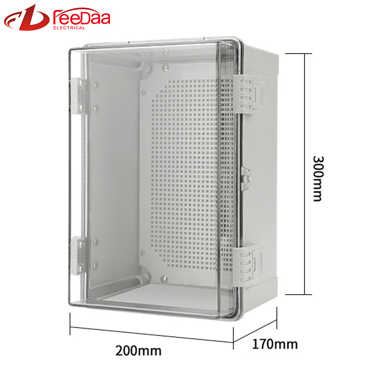 300*200*170 Transparent snap-on box IP66 Distribution Terminal Box Customized ABS Plastic PC Wall Mounted Industrial Plug Socket Waterproof Outdoor Protection
