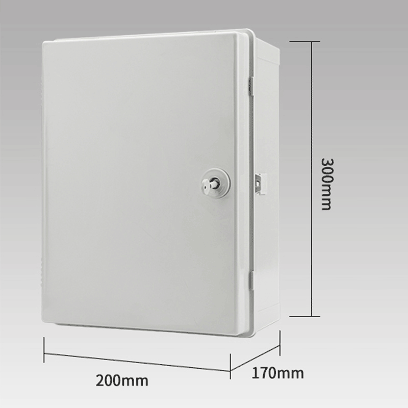 300*200*170mm gray With lock IP66 Distribution Terminal Box Customized ABS Plastic PC Wall Mounted Industrial Plug Socket Waterproof Outdoor Protection