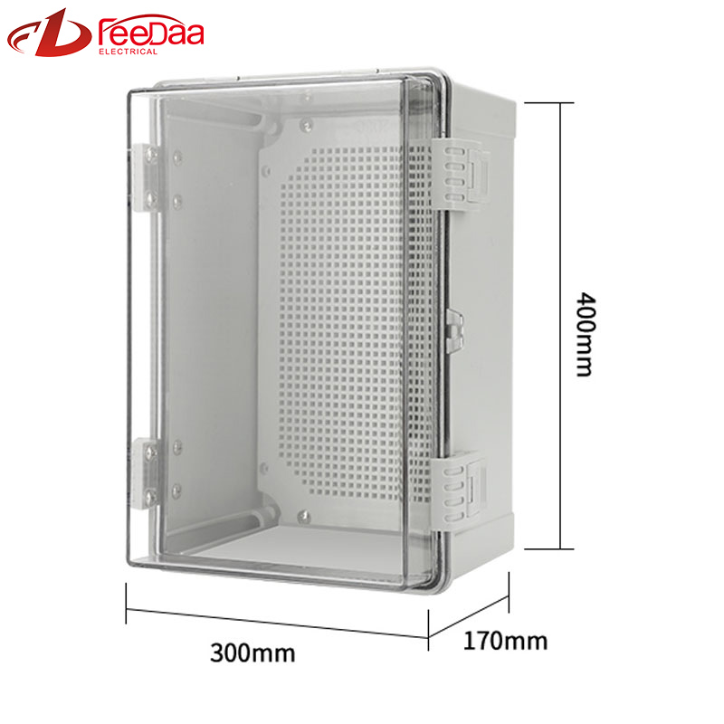 400*300*170mm Transparent buckle IP66 Distribution Terminal Box Customized ABS Plastic PC Wall Mounted Industrial Plug Socket Waterproof Outdoor Protection