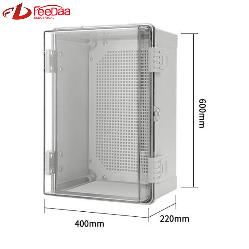 600*400*220mm Transparent snap-on box IP66 Distribution Terminal Box Customized ABS Plastic PC Wall Mounted Industrial Plug Socket Waterproof Outdoor Protection