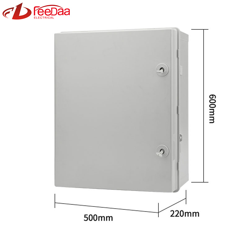 600*500*220mm Grey with lock IP66 Distribution Terminal Box Customized ABS Plastic PC Wall Mounted Industrial Plug Socket Waterproof Outdoor Protection