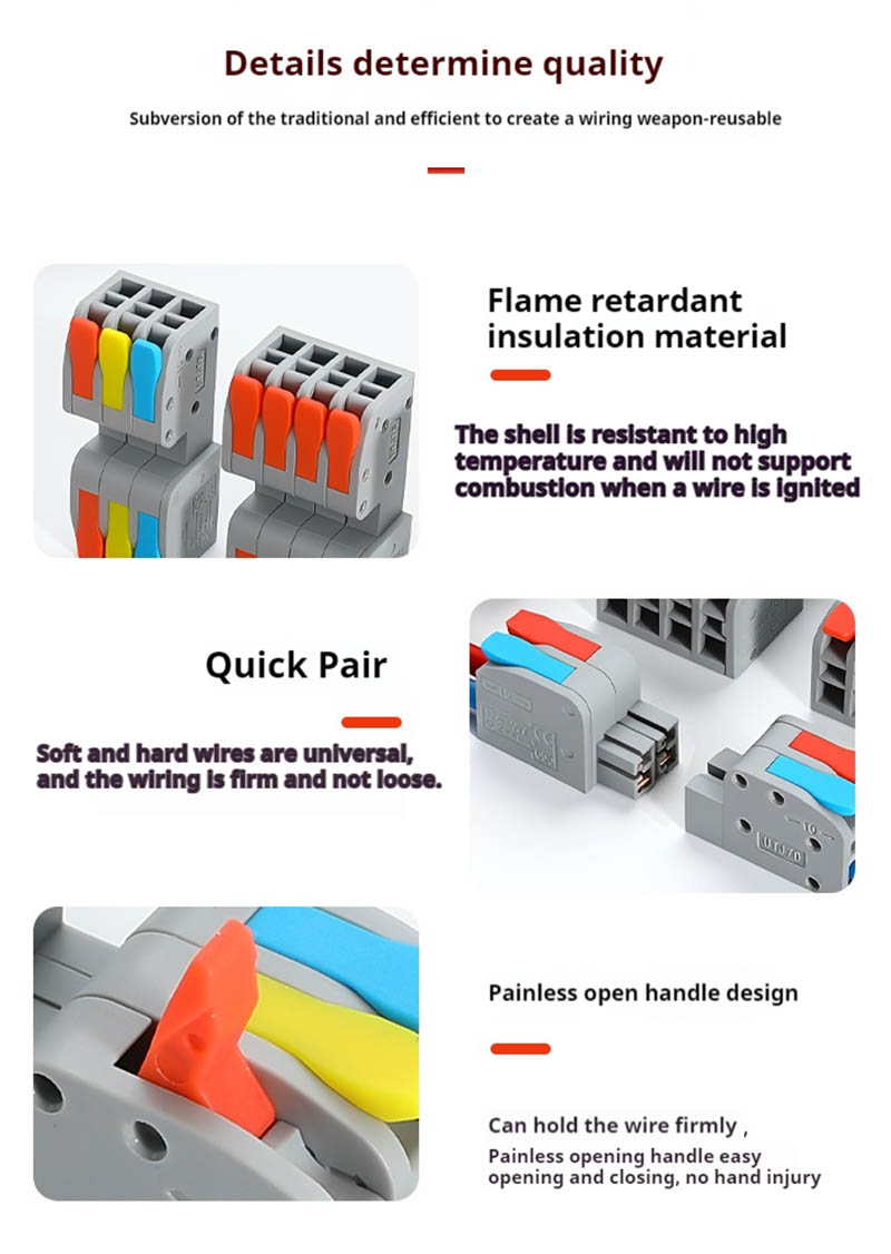 Plug And Unplug Terminal Block Wire Connector 2 In 2 Out