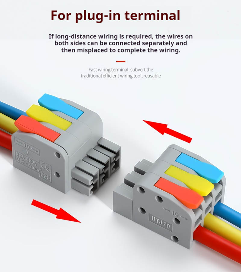 Plug And Unplug Terminal Block Wire Connector 2 In 2 Out