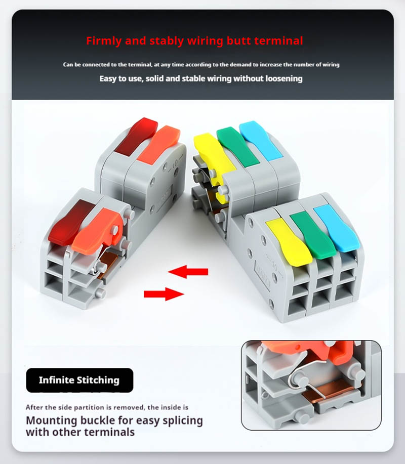Plug And Unplug Terminal Block Wire Connector 2 In 2 Out