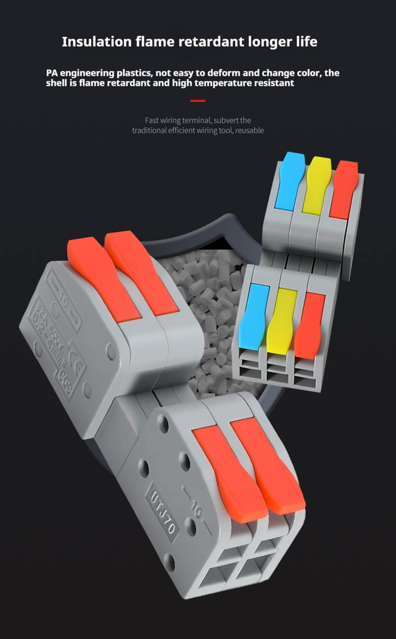 Plug And Unplug Terminal Block Wire Connector 2 In 2 Out