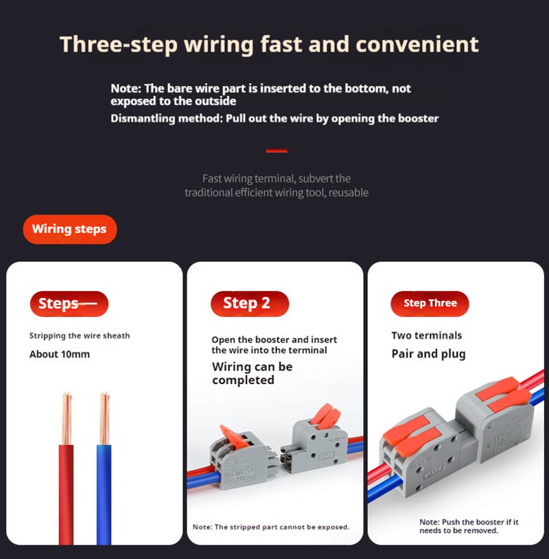 Plug And Unplug Terminal Block Wire Connector 2 In 2 Out