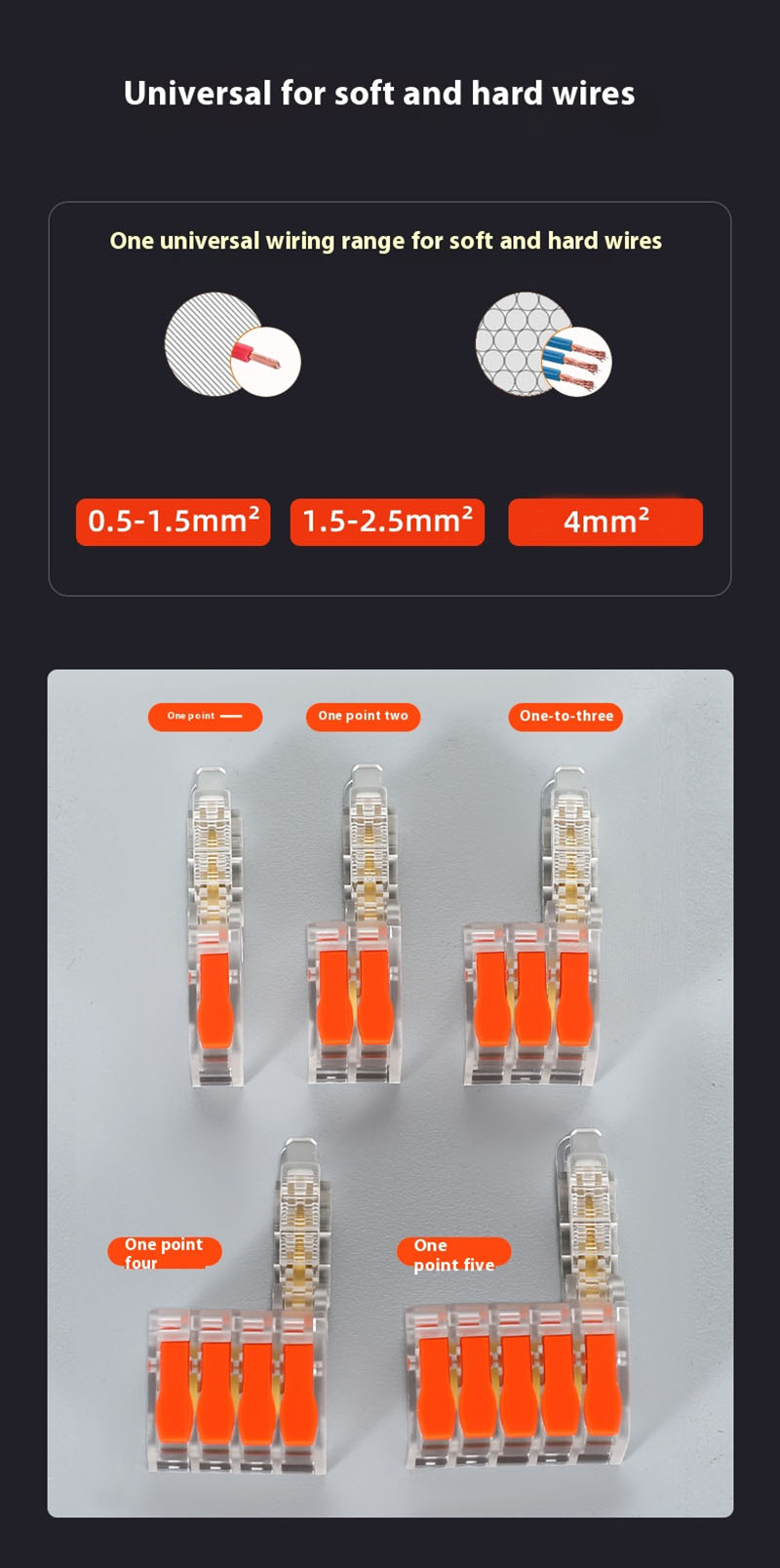 T-Shaped Fast Branching Main Line Without Broken Wire Integrated Pure Copper Conductor 1 In 5 Out