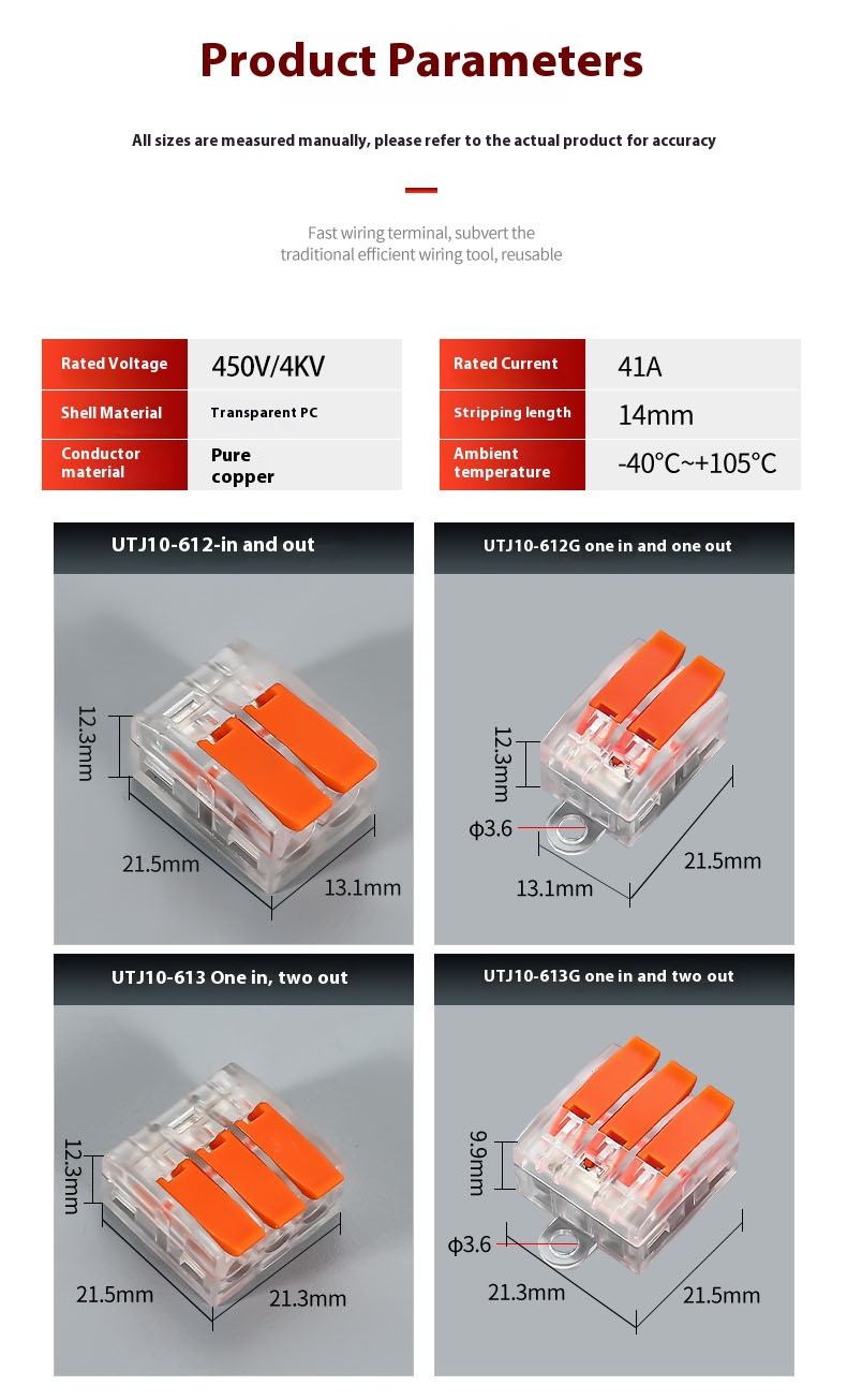 Fast Wire Cable Connectors | 1 in 3 out UTJ10-615