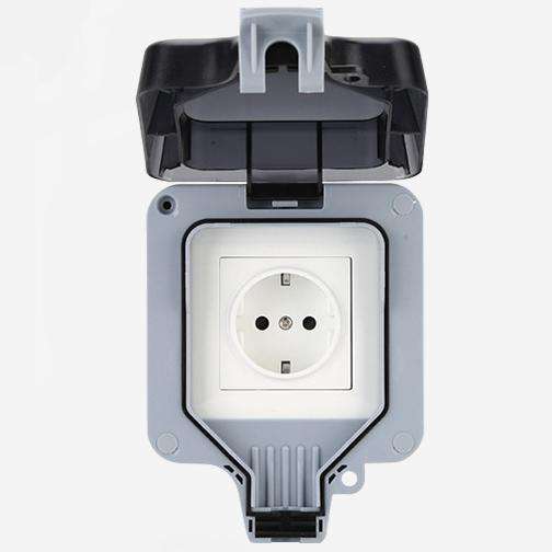 IP66 German Standard Single Gang Waterproof Socket Box