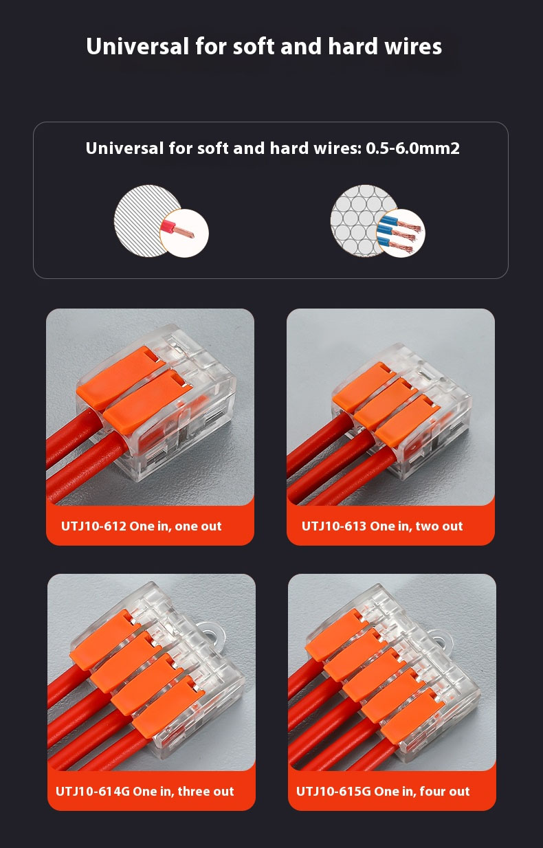 Fast Wire Cable Connectors | 1 in 4 out UTJ10-615