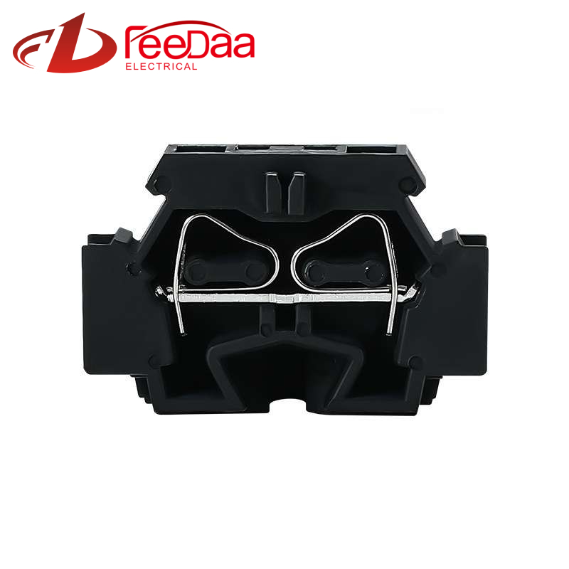 Black UTJ17-262 Colorful Spring Terminal Block DIN Rail Mounted Wire Connector for Electrical Wiring 0.08-4mm²
