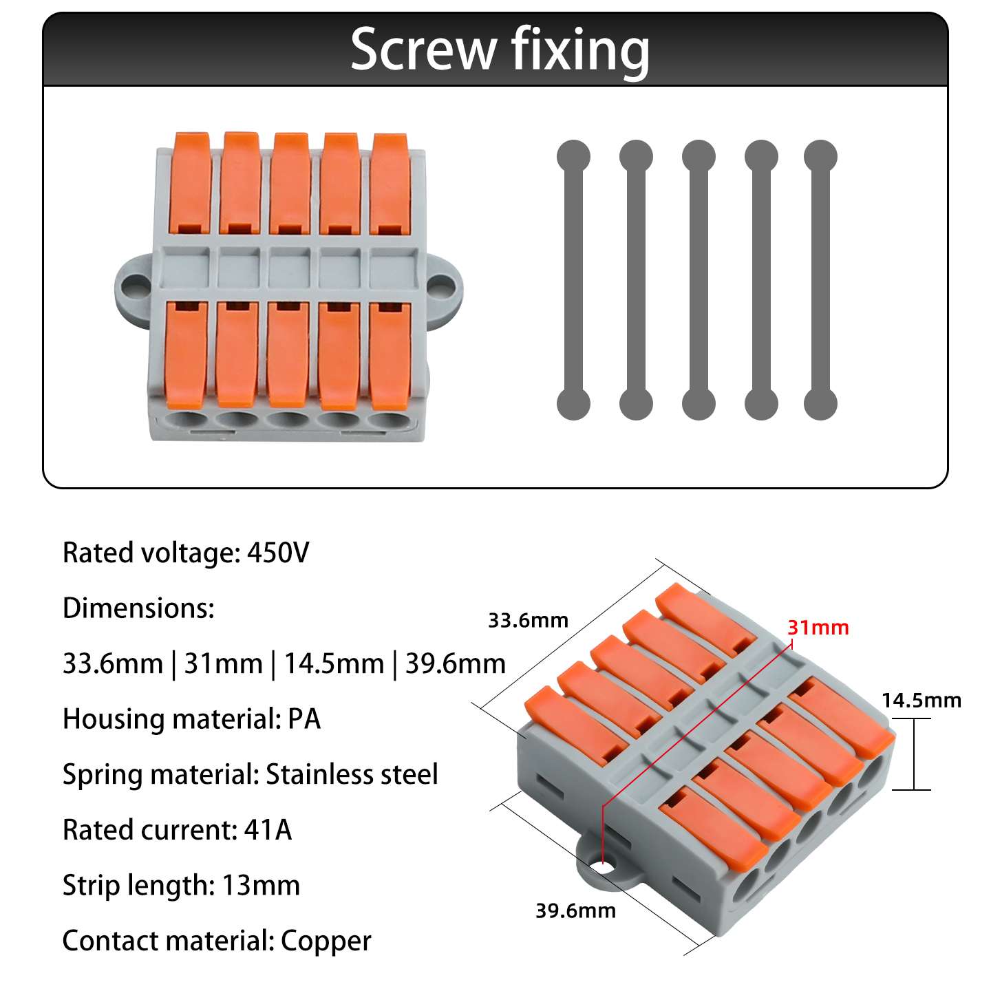 DIN Rail Lever Wire Connector