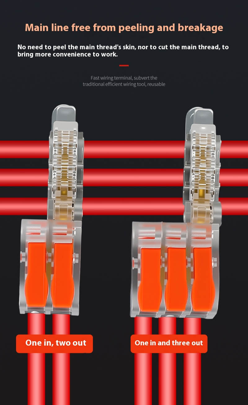 T-Shaped Fast Branching Main Line Without Broken Wire Integrated Pure Copper Conductor 1 In 1 Out