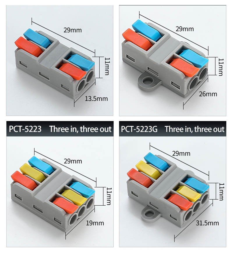 Fast Wire Cable Connectors 2 in 2 out PCT-5222 Fast Wire Cable Connectors 2 in 2 out PCT-5222