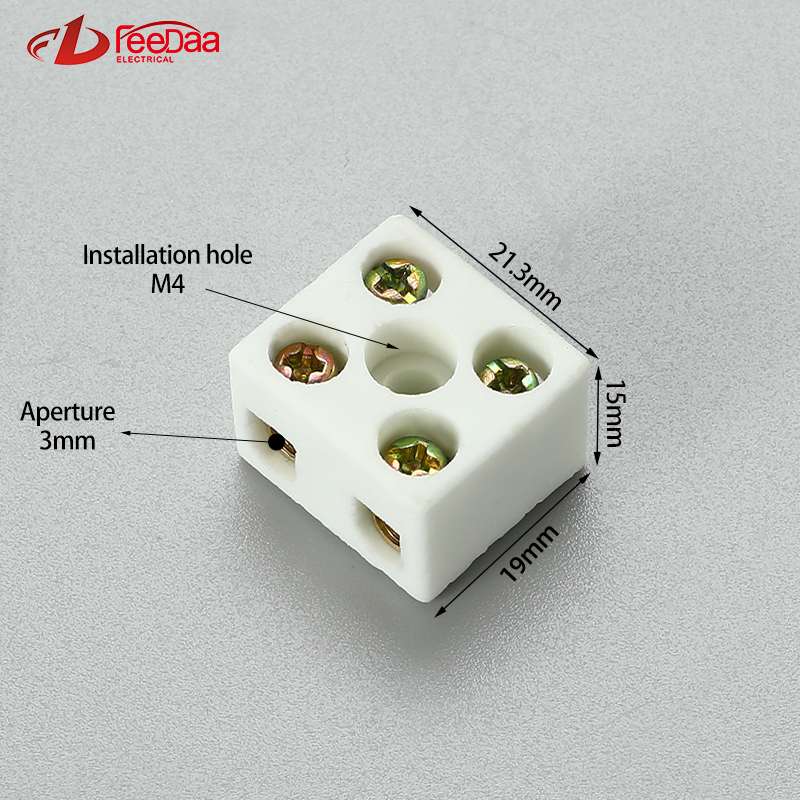 2 in 2 out 5A Excellent Insulating High Temperature Resistance Electrical Porcelain Connector Ceramic Terminal Blocks for High-voltage Cabinet