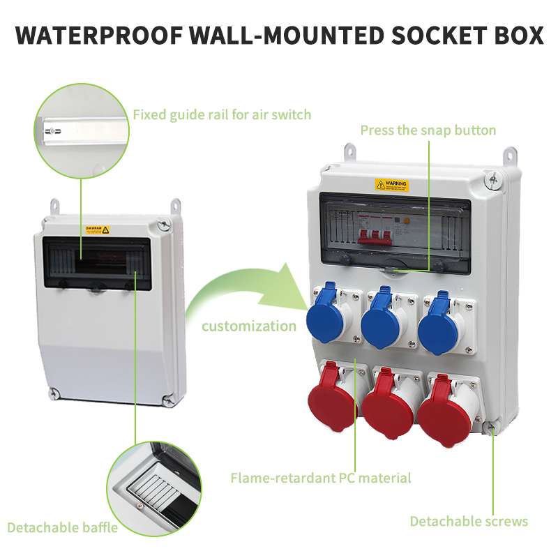  12-position plastic industrial portable socket box 280*280*155mm  12-position plastic industrial portable socket box 280*280*155mm  12-position plastic industrial portable socket box 280*280*155mm  12-position plastic industrial portable socket box 280*2