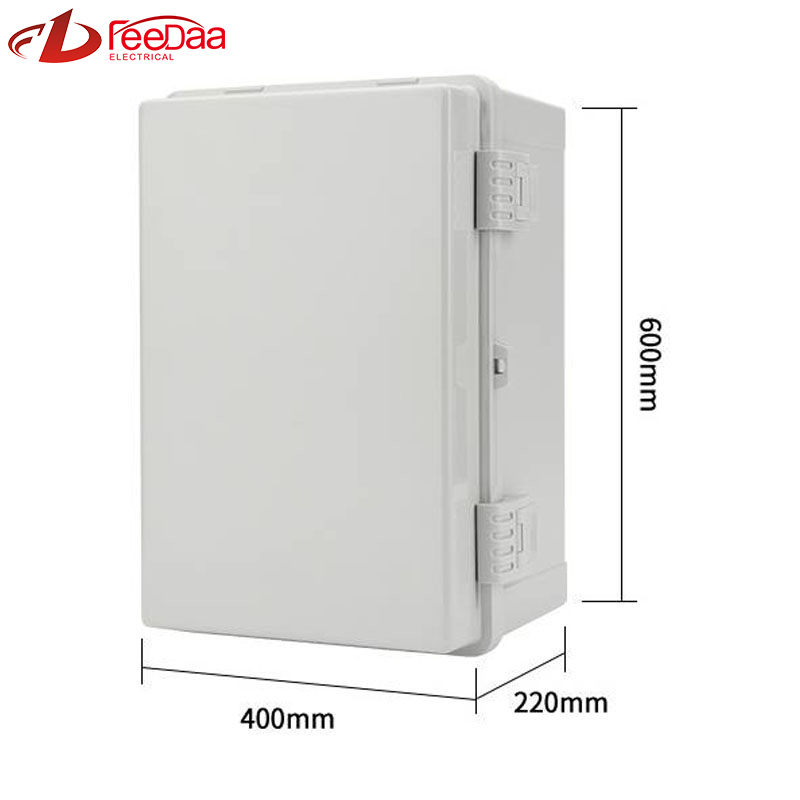 600*400*220mm Grey snap-on box IP66 Distribution Terminal Box Customized ABS Plastic PC Wall Mounted Industrial Plug Socket Waterproof Outdoor Protection