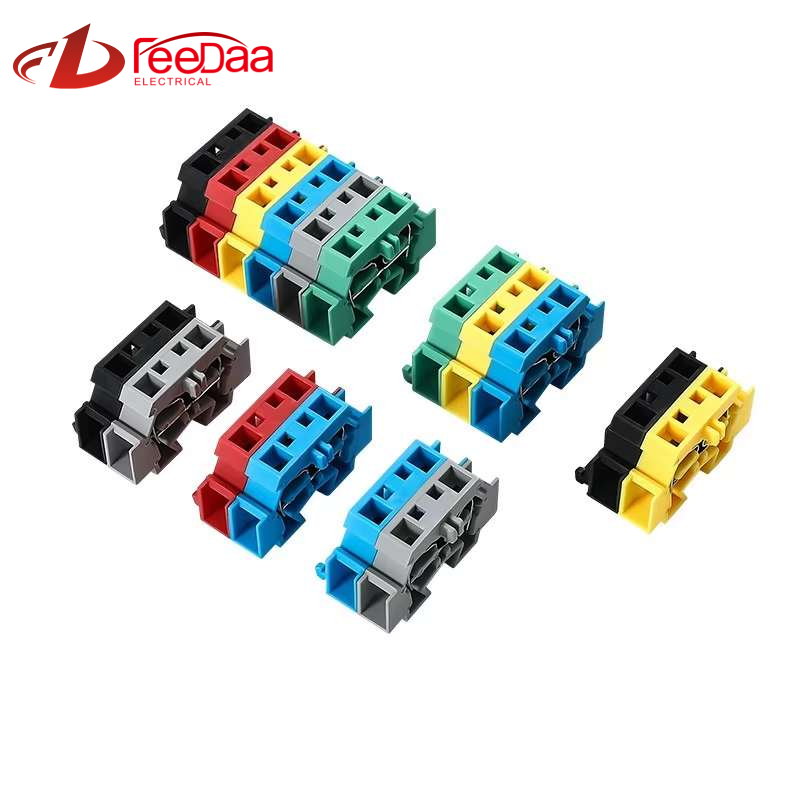 Gray UTJ17-262 Spring Clamp Terminal Block DIN Rail Wire Connector Multicolor Electrical Terminal 0.08-4mm²