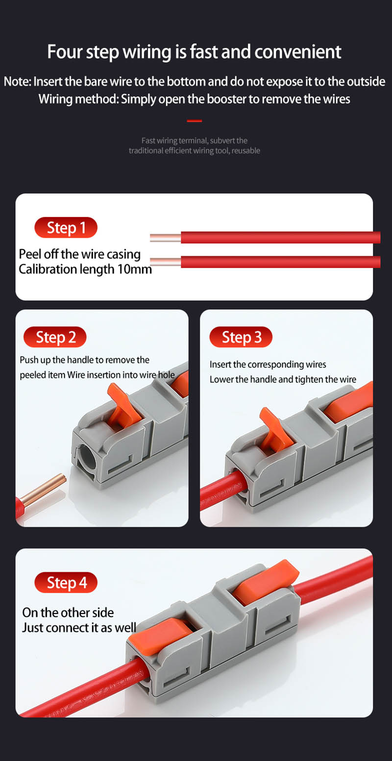Fast Wire Cable Connectors 1 in 1 out PCT-5211 Fast Wire Cable Connectors 1 in 1 out PCT-5211
