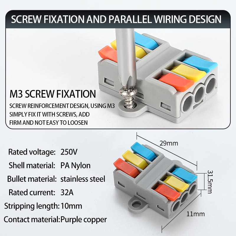 Fast Wire Cable Connectors 3 in 3 out PCT-5233D Fast Wire Cable Connectors 3 in 3 out PCT-5233D
