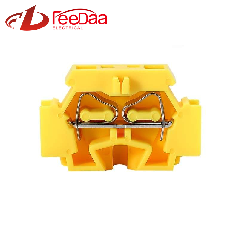 Yellow UTJ17-262 Multicolor Spring Type Terminal Block DIN Rail Electrical Wire Connector 0.08-4mm² 