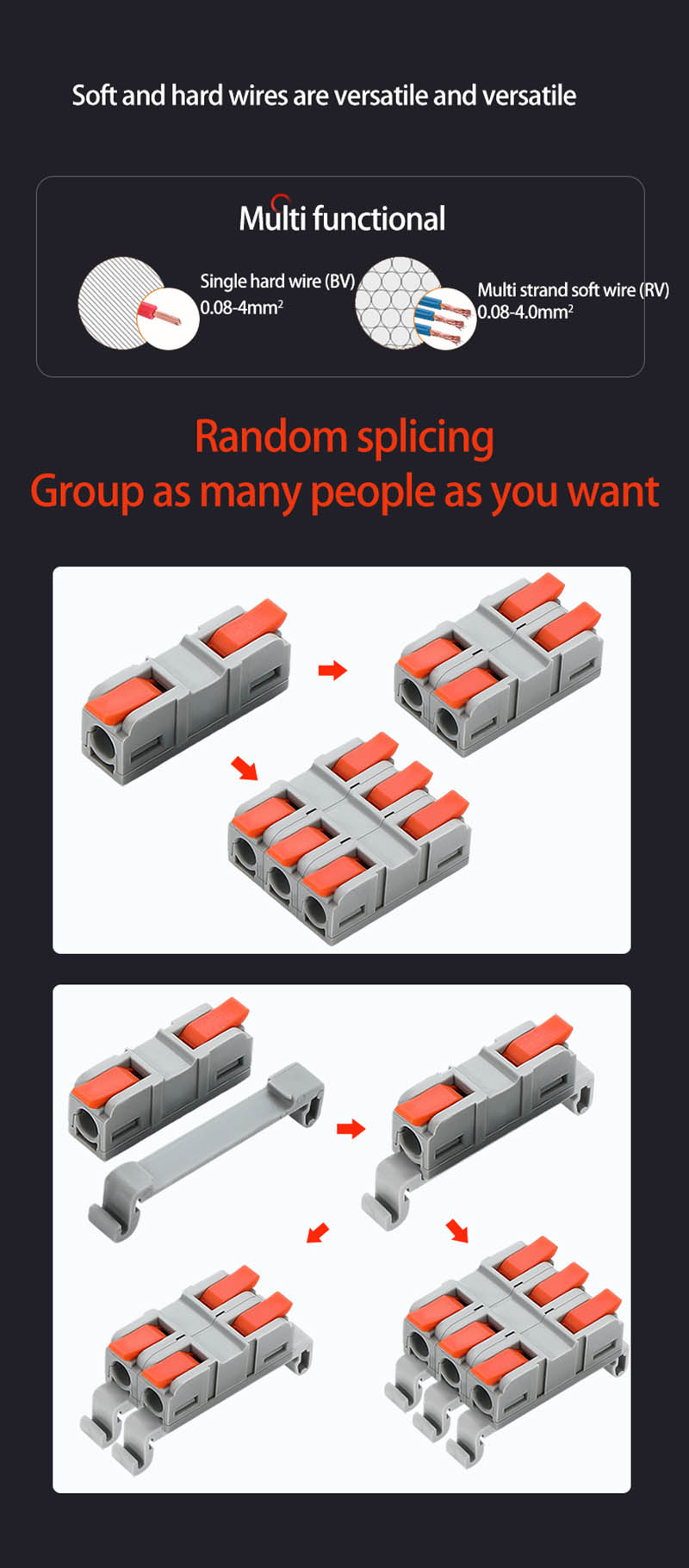 Fast Wire Cable Connectors 1 in 1 out PCT-5211 Fast Wire Cable Connectors 1 in 1 out PCT-5211