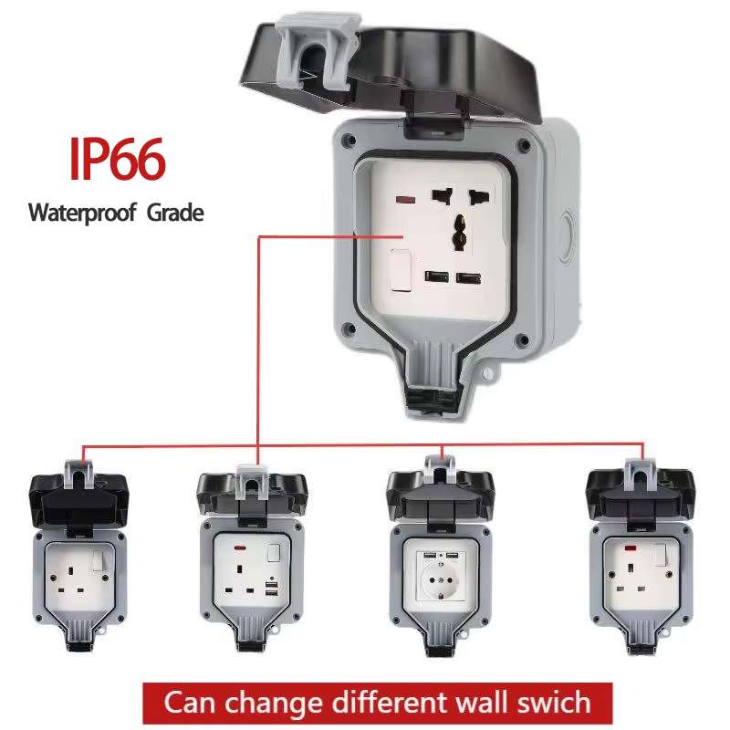  IP66 German Standard Single Gang Waterproof Socket Box  IP66 German Standard Single Gang Waterproof Socket Box  IP66 German Standard Single Gang Waterproof Socket Box  IP66 German Standard Single Gang Waterproof Socket Box  IP66 German Standard Single Ga