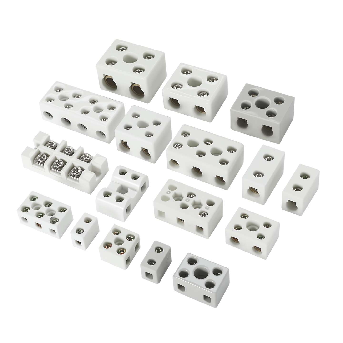 4 in 4 out 30A Excellent Insulating High Temperature Resistance Electrical Porcelain Connector Ceramic Terminal Blocks for High-voltage Cabinet