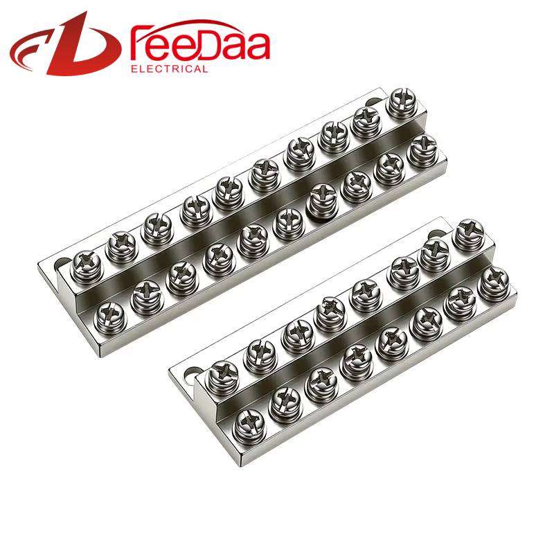 JDG Double Layer Grounding Copper Busbar Pure Copper Terminal Block, High Current Neutral Earth Bar for Distribution Box